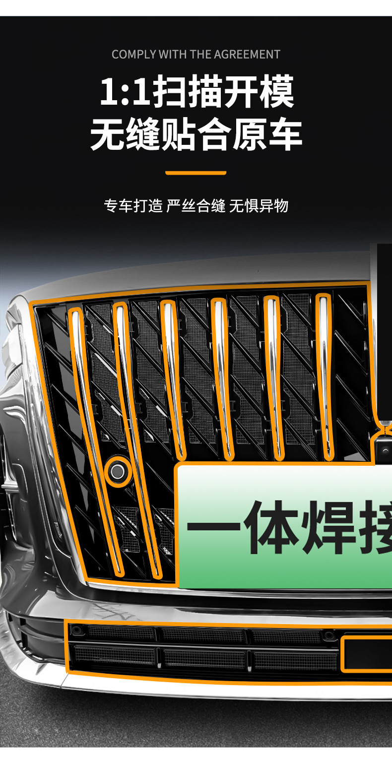 Suitable for Hongqi H5 PHEV/HS3 integrated welded car anti-insect net, front grille special modification accessory