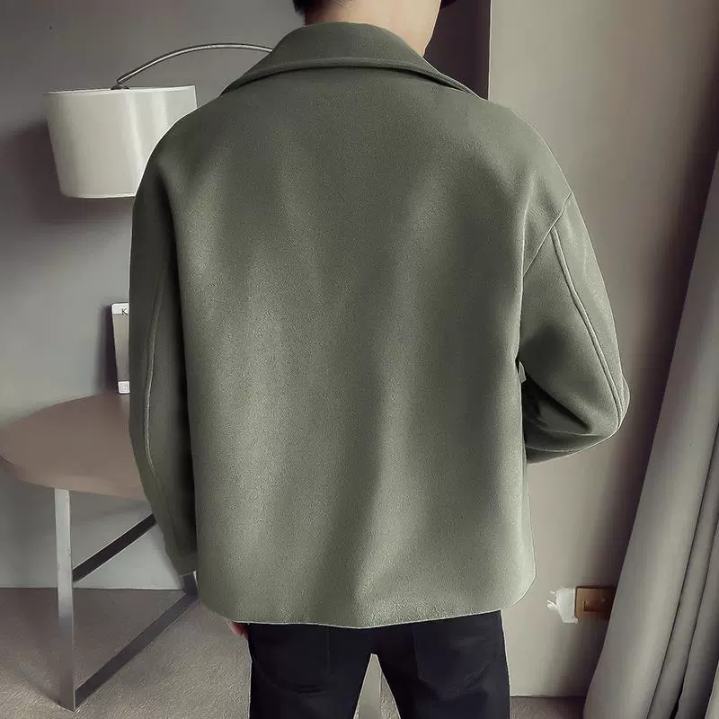 Демисезонное trench coat, короткая куртка, трендовое шерстяное пальто, 2020 год, корейский стиль, британский стиль