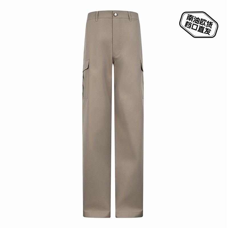 25 Nanyou Lujia Logo Embroidered Cargo Pants Men's Outdoor Straight Sports Daily Casual Long Pants with Patch Pockets Personality