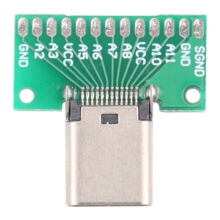 双面正负Type C 母头USB 3.1带PCB测试板24pin焊线式