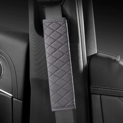 Shoulder Pads, Anti-Strangle Car Seat – Seat belt shoulder pad - plaid-grey-single