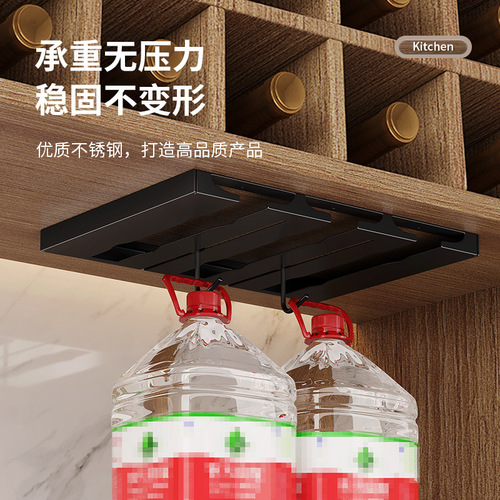 Stainless steel wine glass rack upside down goblet storage drain rack home light luxury ornaments kitchen hanging gun ash