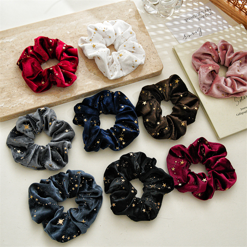 30g Weight Hair Tie Hair Accessories Type 1 Piece Quantity Holiday, Festival Occasion Flannel Material Star Pattern Women's Gender Simple Style, Classic Style Style Women's Simple Style Classic Style Star Flannel Hair Tie 无