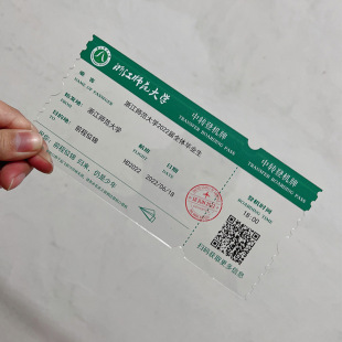 Air tickets Graduation Memorial Wedding Invitation Creative Invitation Wedding Acrylic Transparent Invitation Business Invitation