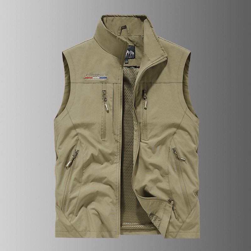 Hot item! Men's outdoor vest from foreign trade factory, stand-up collar, multi-pocket, waterproof, breathable, quick-drying Hot item! Men's outdoor vest from foreign trade factory, stand-up collar, multi-pocket, waterproof, breathable, quick-drying