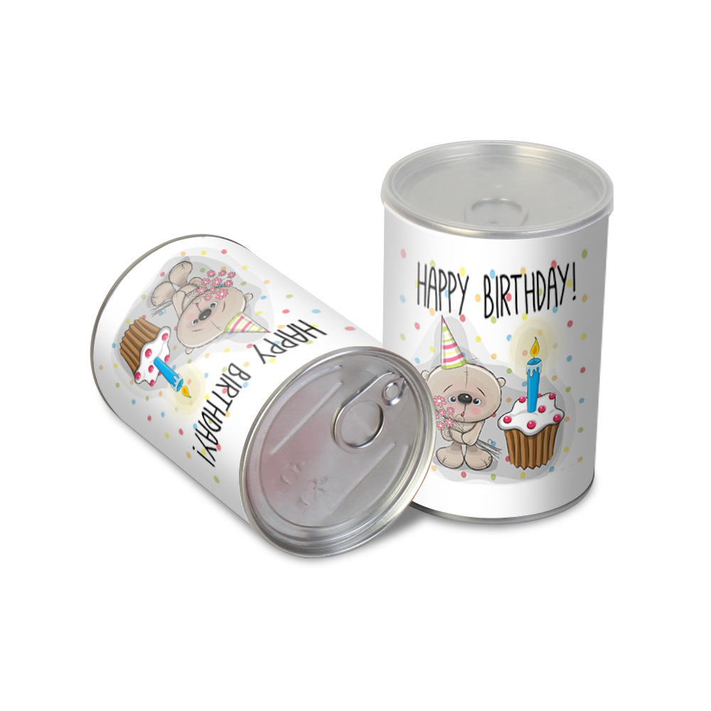 diy数码高清印花礼物圆罐创意卡通儿童生日礼物罐 零食糖果金属罐