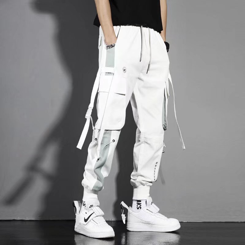 Cod Pants Men's Autumn New American Style Ripper Shuai Street Trendy Personalized Streetband Foreign Trade Cross-border Cheap Leg Bundling Casual Pants