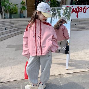 Girl's Coat Spring and Autumn 2024 New Style Children's Charge Clothes Spring Clothes Little Girl's Outdoor Sports Jacket Top