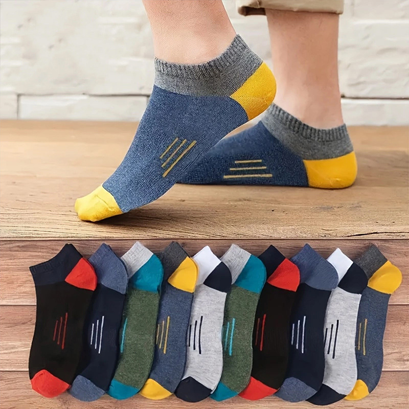 Trendy Fashion Versatile Socks Men's Summer Thin Breathable Sweat-Absorbent Boat Socks Low-Cut Invisible Socks Cross-Border Hot Sale