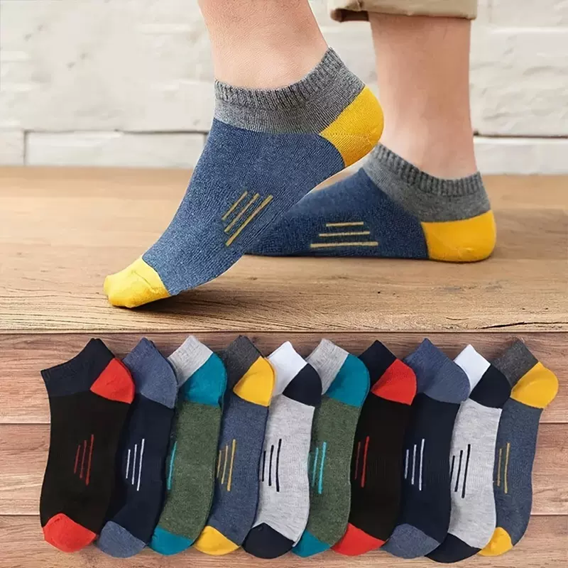 潮流时尚百搭袜子男士夏季薄款透气吸汗船袜浅口隐形袜跨境热销