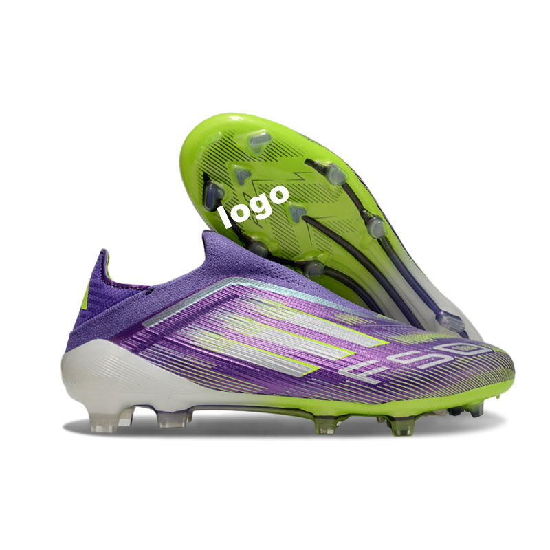 Fábrica de comercio exterior transfronterizo F50 zapatos de fútbol FG rosa con cordón de entrenamiento zapatos de fútbol para hombres hierba natural
