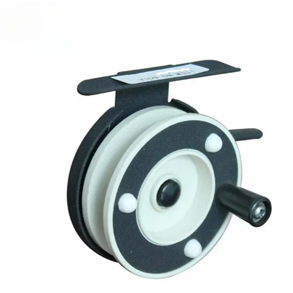 601A ice fishing wheel winter fishing black and white two-color fishing wheel three sizes winter fishing wheel metal fly wheel wholesale