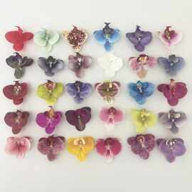 10cm3d蝴蝶兰花头仿真花墙配件花材diy喜糖盒子配饰发夹发饰假花