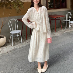 超火温柔风穿搭小香风套装裙女春秋2025独特绝美超仙半身裙两件套