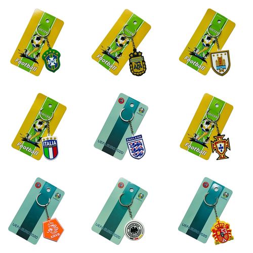 PVC team badges keychain souvenir fan gear gift pendant Barcelona Real Madrid Argentina Chelsea