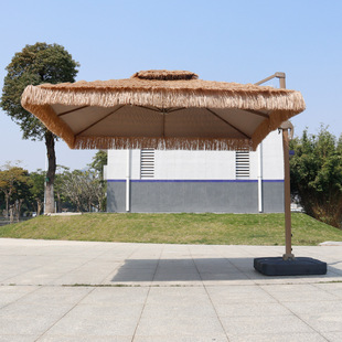 Outdoor Thatch Shed Outdoor Courtyard Parasol Straw Shade Tent Beach Umbrella Villa Garden Balcony Middle Pillar Umbrella