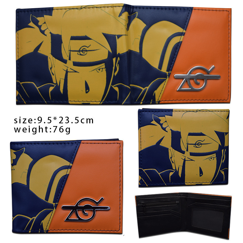 Naruto periferia billetera, Naruto Sasuke, cuatro generaciones de billetera roja, billetera corta, monedero de cambio de piel PU.