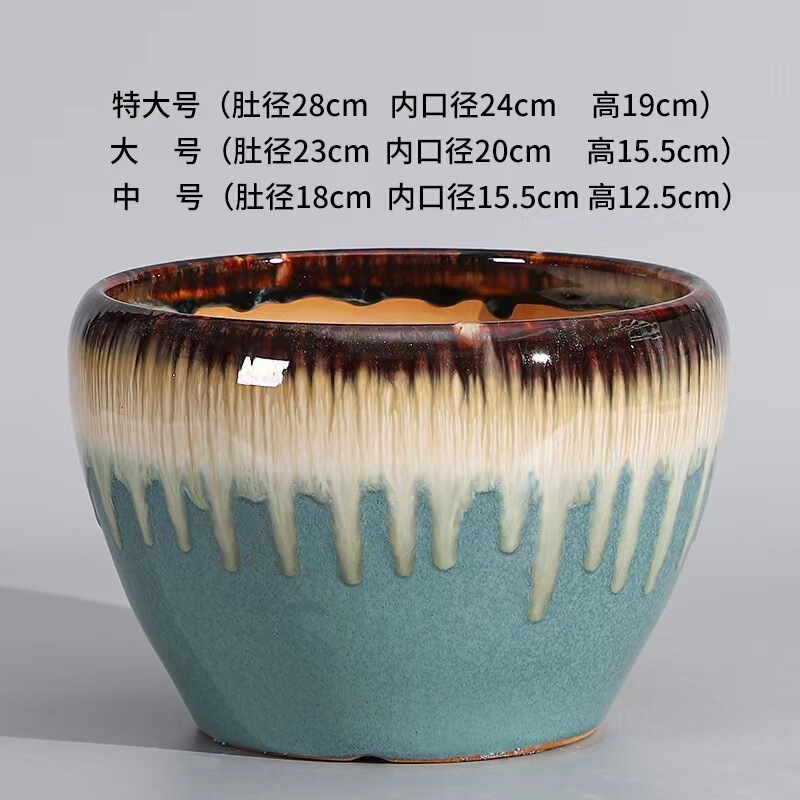山东不发花盆陶瓷北欧风格轻奢高档客厅绿萝多肉发财树大口径加厚|undefined