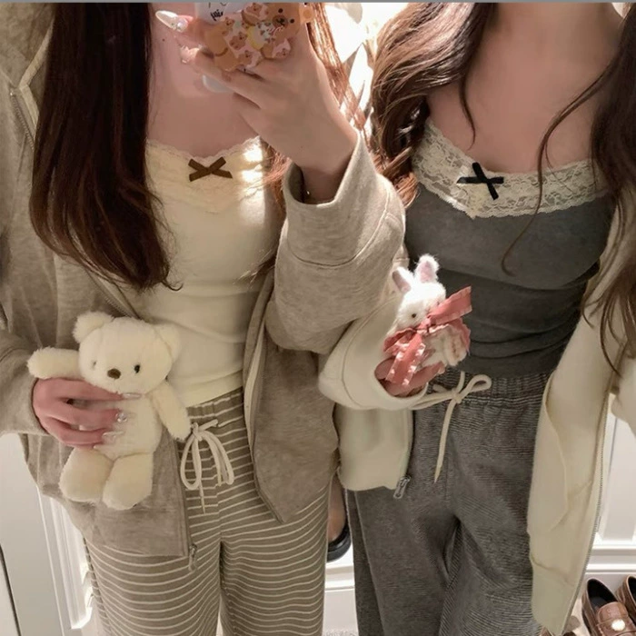 Сексуальная кружевная майка с бантом для горячих девушек с подушечками для груди, красивая короткая майка без рукавов с открытой спиной и облегающим верхом