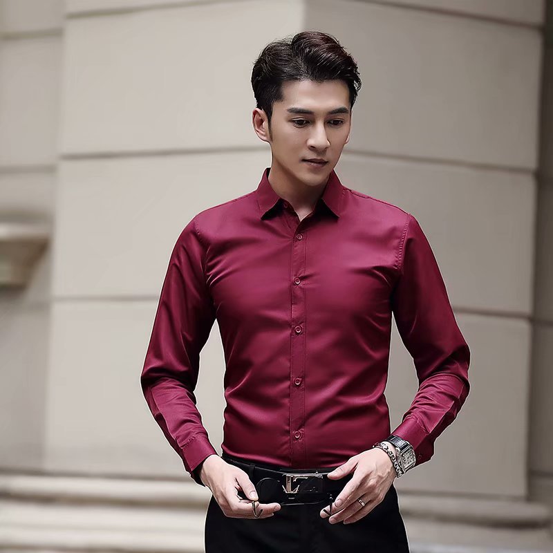 Long sleeve shirt burgundy