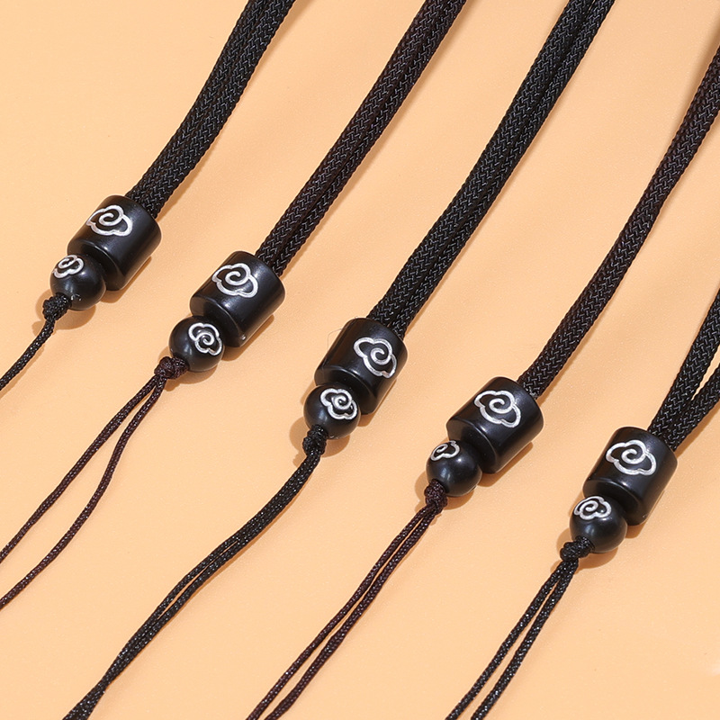 祥云纹如意手工编织吊坠挂绳黄金珠宝银饰饰品挂脖项链绳车挂配绳