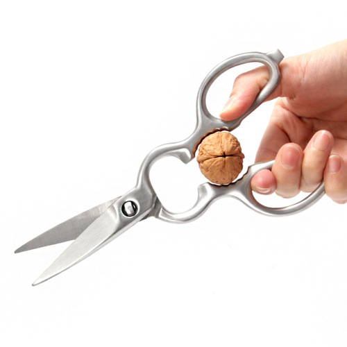 Stainless steel kitchen shears, Yangjiang knife scissors, all-steel sanding multi-purpose gourd-shaped powerful chicken bone shears, kitchen scissors