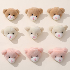 軟萌可愛迷你卡通小熊頭毛絨玩偶DIY情人節飾品配件圍巾裝飾批發