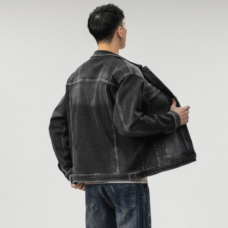 Veste transfrontalière pour hommes d'Amazon portant une veste en jean Joker chemise décontractée tendance pour hommes personnalité mince pour hommes_voghion.com