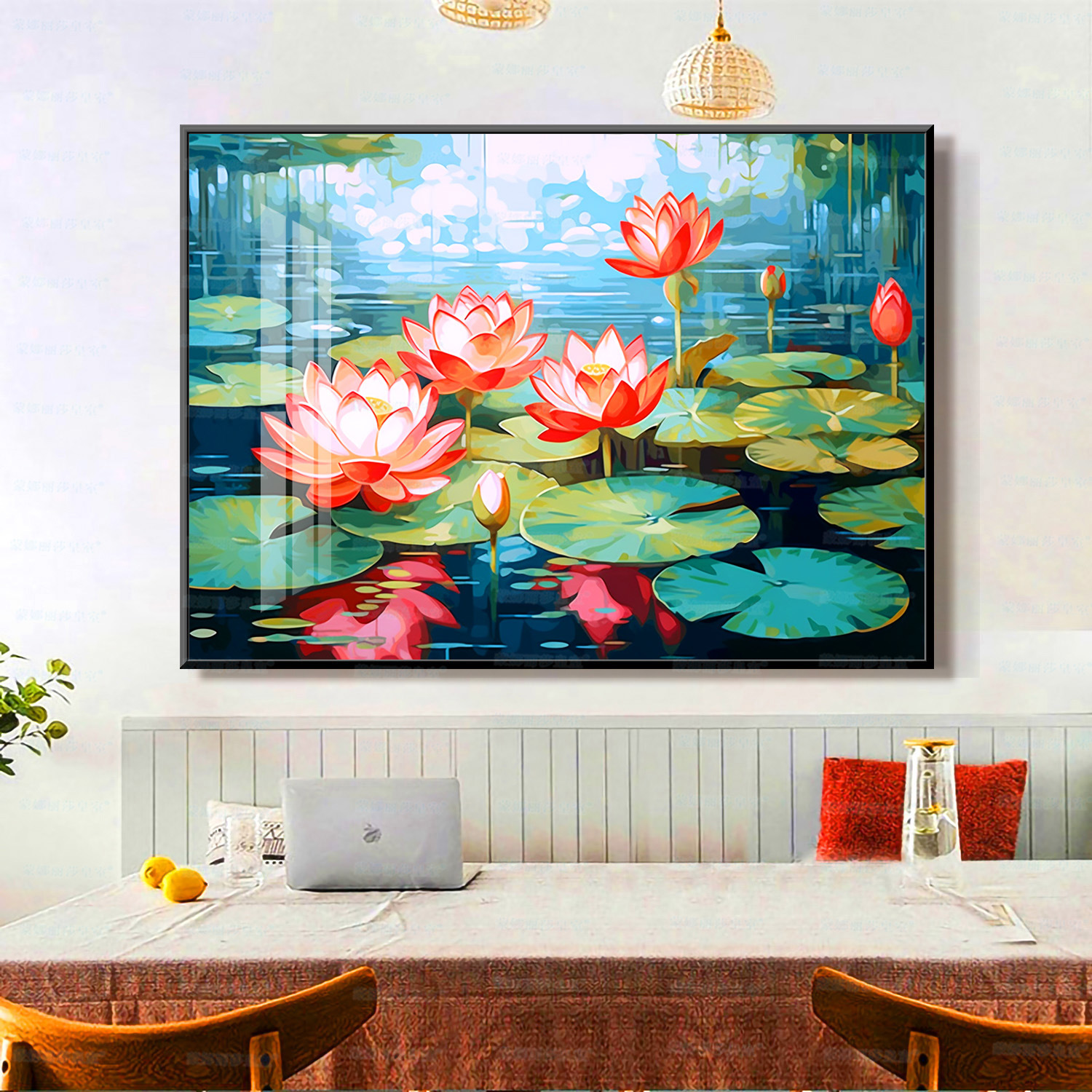Mona Lisa real bordado de agua hibisco actualizada simple bordado a mano paquete de material de loto image 7