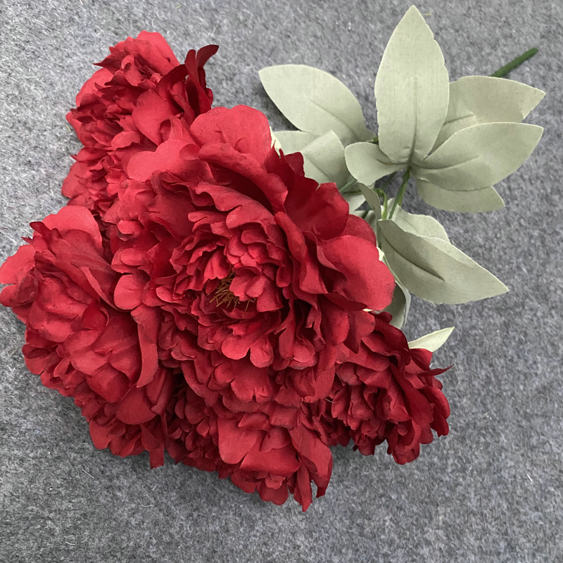 No. 5 Beam Simulation Peony Flower Wedding Hall Arch Road Lead Shooting Props Fake Flower Decoration Simulation Peony Flower Head