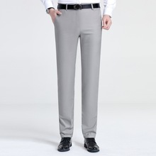 夏季新款中年男休闲裤薄款直筒长裤中老年男裤宽松西裤爸爸裤子夏