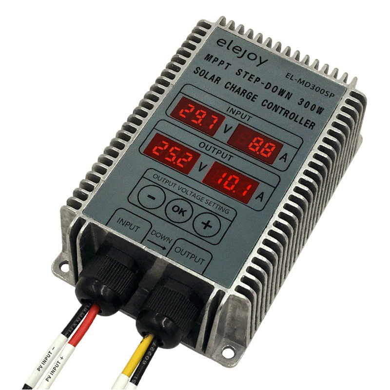 MPPT Солнечный контроллер заряда 10-30 В, регулируемое напряжение с дисплеем, фотоэлектрическая литий-железо-фосфатная батарея, понижающая