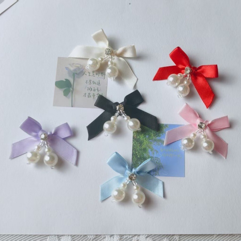 Hand-Sewn Pearl Bow DIY Accessories Decoration Creative Clothing Shoes Hats Hairpin Accessories Bow Accessories