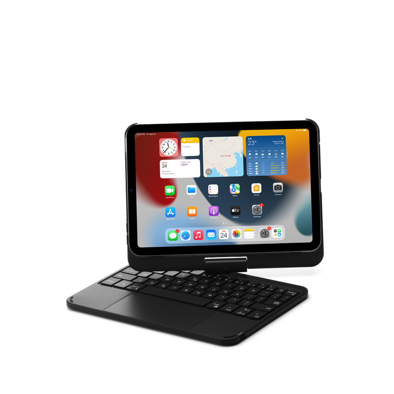 360-Degree Rotating Wireless Bluetooth Keyboard with Integrated Touchpad and Colorful Backlight, Suitable for Mini67Ipad