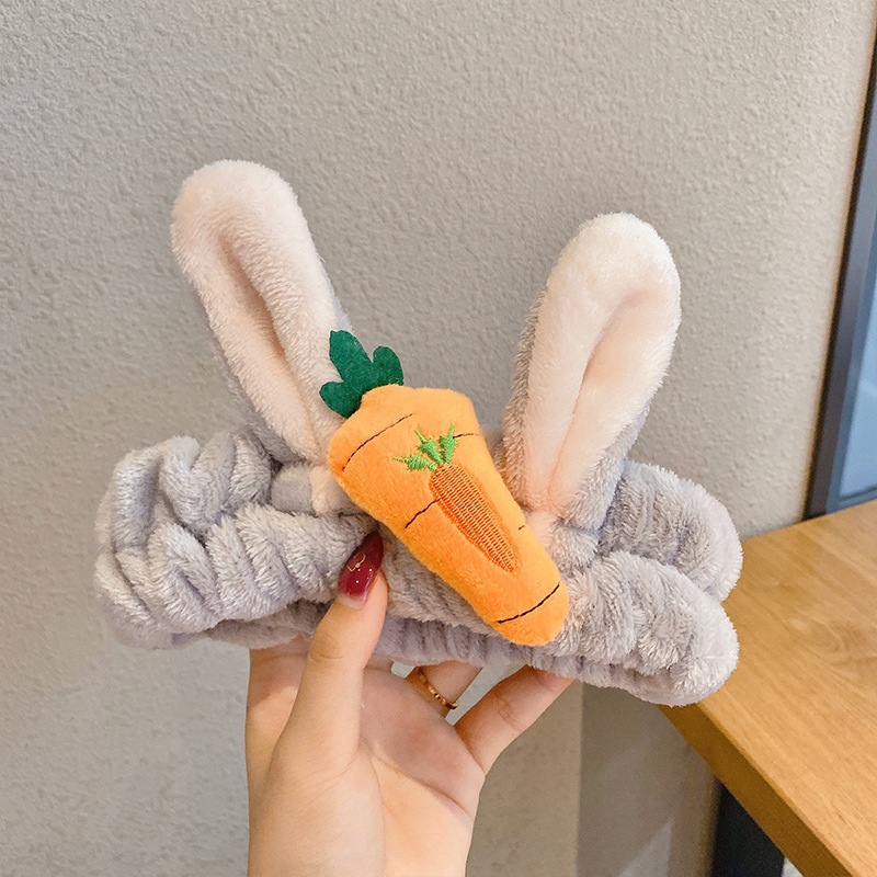 Otoño y invierno peluche bandeja de cabello lavado de la cara aplicación máscara especial de prensado bandeja de cabello paquete de cabello pato amarillo dibujos animados toque de cabello agujero de cabello