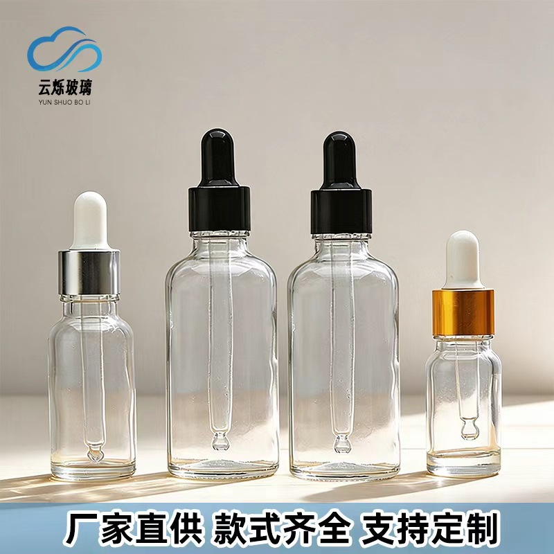 Cross-Border Transparent Glass Essential Oil Bottle 5ml Dropper Bottle Glass Essence Liquid Dispensing Bottle Hair Care Essential Oil Bottle