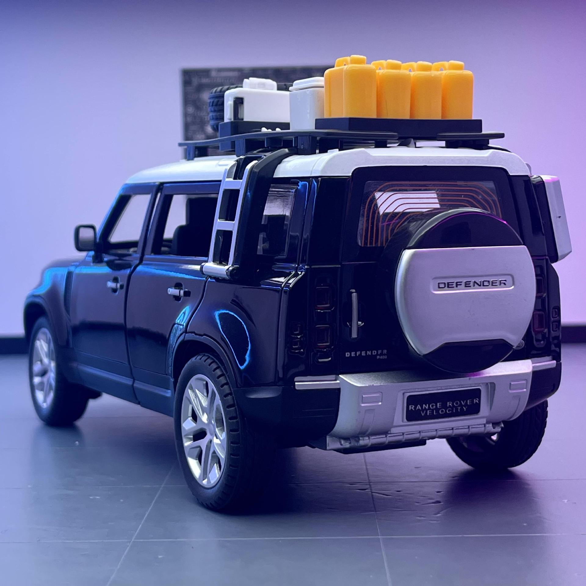 Aleación de coche 1:24 genuino Luhu guardia modelo de coche tire hacia atrás con sonido y luz juguete off-road vehículo modelo de música adornos