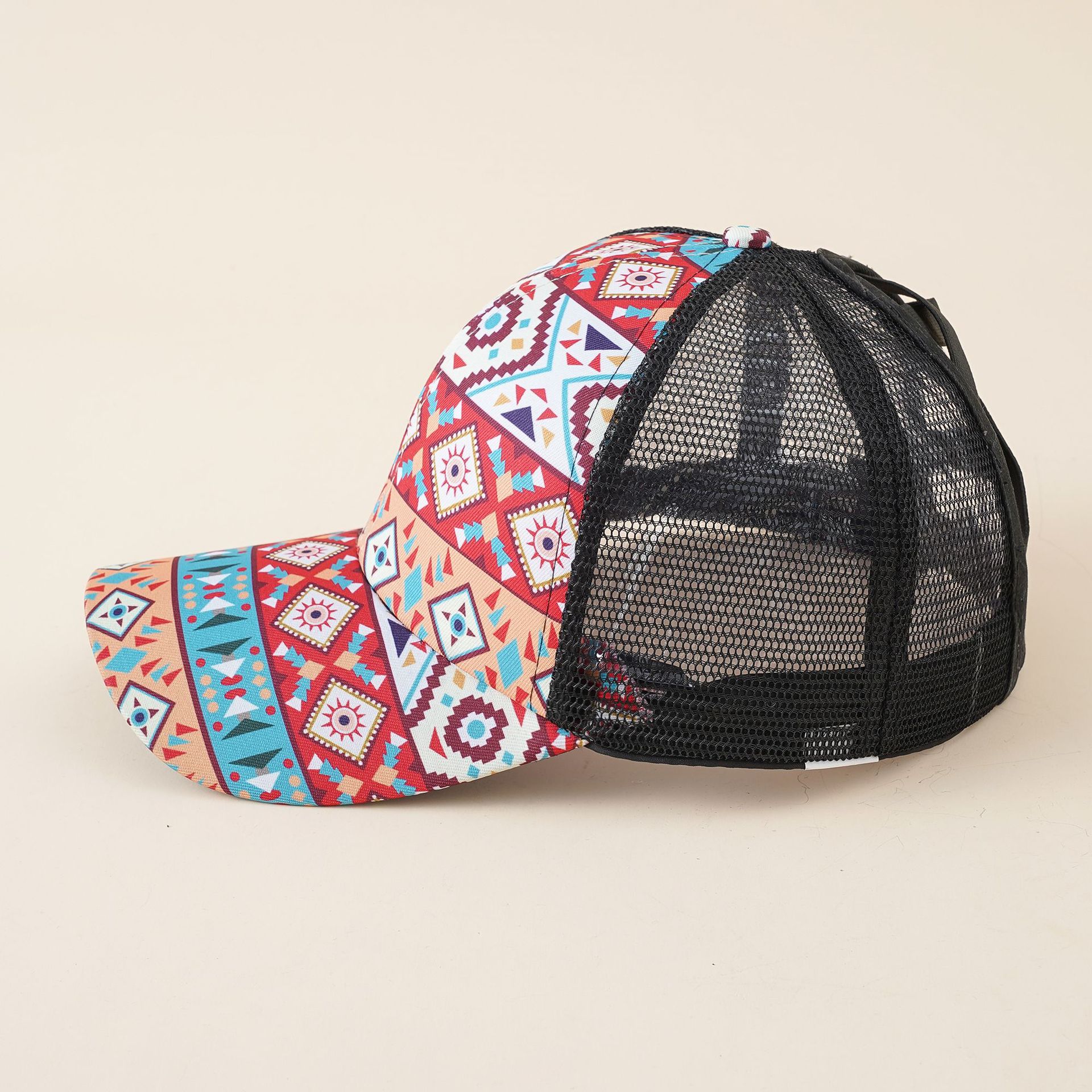 Estilo bohemio moda primavera y verano geométrico deportes al aire libre gorra femenina sombrero gorra de béisbol gorra de malla masculina tapa enarbolada marea