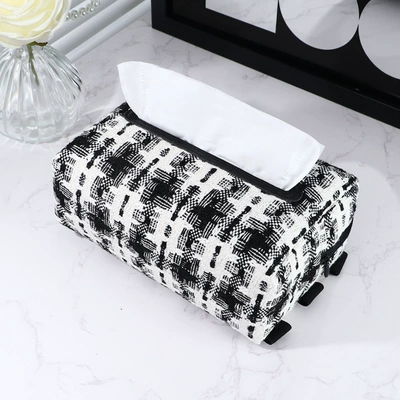 hanging creative car interior — Car tissue box/set - houndstooth-without-paper-towels