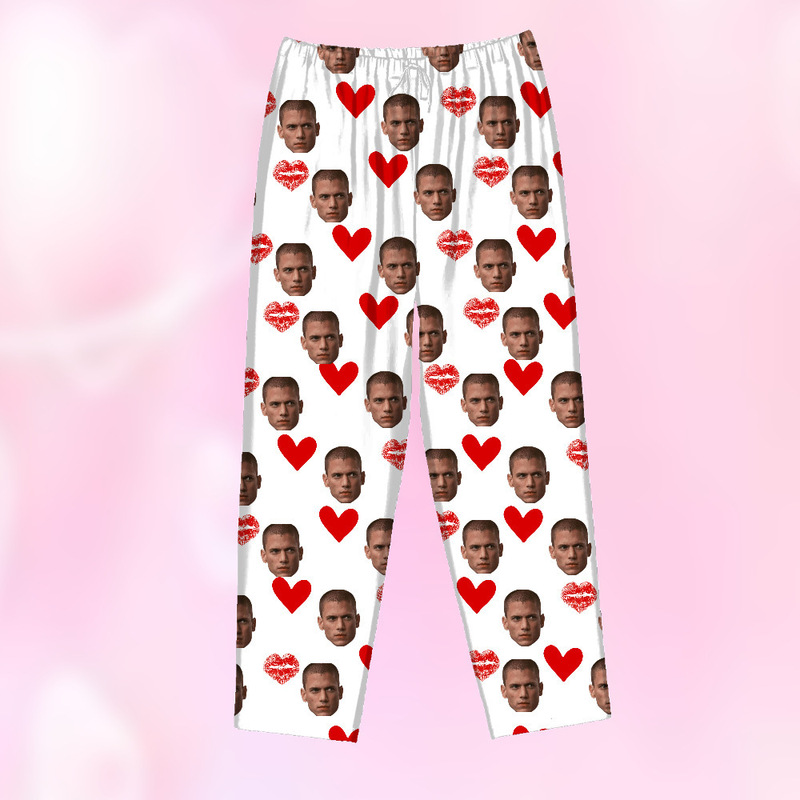 Personalized Funny Pajamas with Heart 3D Printed Casual Pants Cross-Border Shopee Trendyy Fun Home Pants