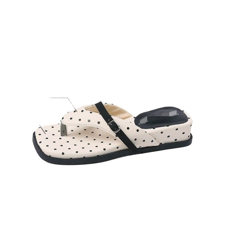 Versátil moda casual ondulado flip flops para mujeres 06 verano muffins zapatillas de zapato de playa image 5