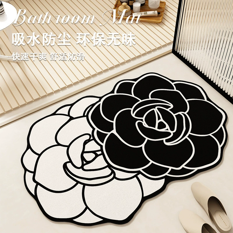 Французский легкий роскошный цветок диатомовая грязь стиль коврик для ванной коврик для ванной коврик для ног в ванной комнате