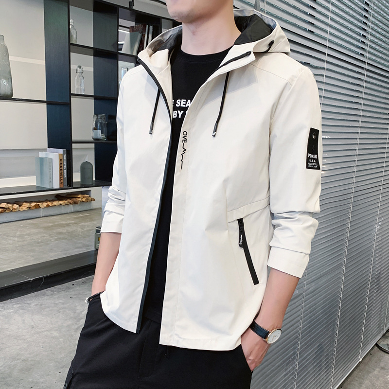 Cross-Border Jacket Men's Spring and Autumn Trendy Brand New Casual Loose Top Men's Hooded Windbreaker Jacket