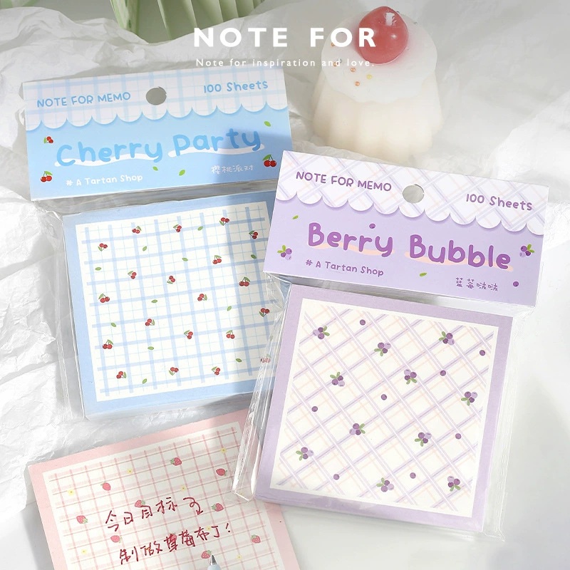 NOTE FOR 100 книг с лентами из цветов и листьев в клетку серии свежих фруктов в клетку