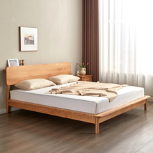 北欧实木床日式原木橡木1.5主卧1.8米双人床樱桃简约风小户型家具