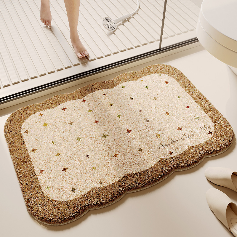 バスルームフロアマットは吸水性、滑り止め、厚みのある模造カシミアフットマット、柔らかく肌に優しく、汚れにくく、お手入れが簡単です。|undefined