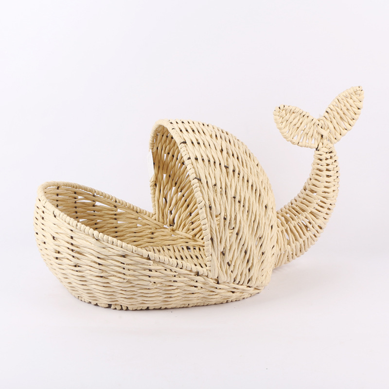 Processed and Customized Hand-Woven Whale Storage Basket, Cat Kennel, Dog Kennel, Kidsren's Room, Home Decoration, Photo Studio Shooting Props