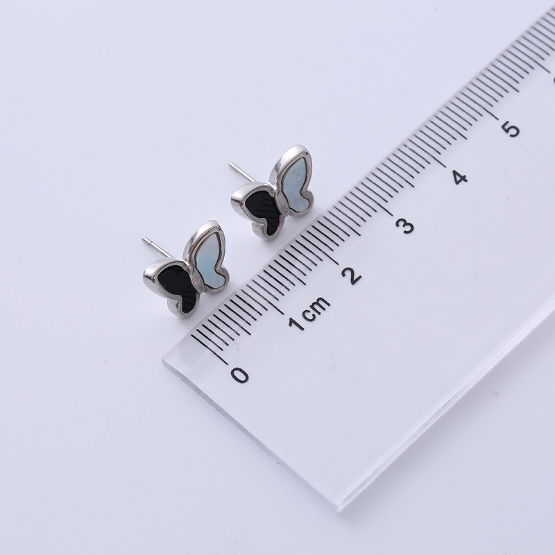 Sweet Butterfly Titanium Steel Ear Studs Plating Stainless Steel Earrings