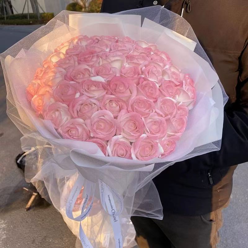 碎冰蓝玫瑰香皂永生花送男女朋友圣诞节礼物生日礼物成品花束|undefined