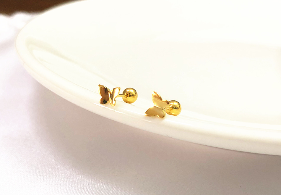5g Weight Zircon Inlay Material Ear Studs Classification 1 Pair Quantity Daily Occasion 925 Sterling Silver Material Butterfly Pattern Women's Gender Plating, Inlay Design Simple Style Style 1 Pair 925 Sterling Silver Zircon Butterfly Ear Studs 9